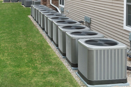 Row of AC condenser units