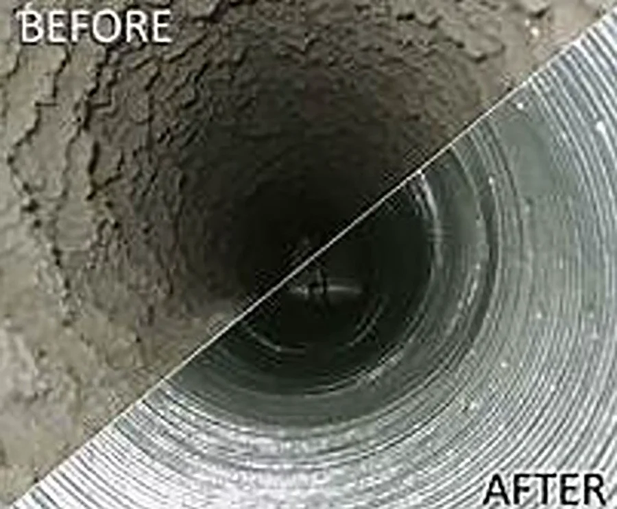 Air duct restoration showing cleaner ductwork after service